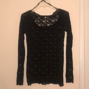 Free people black lace top